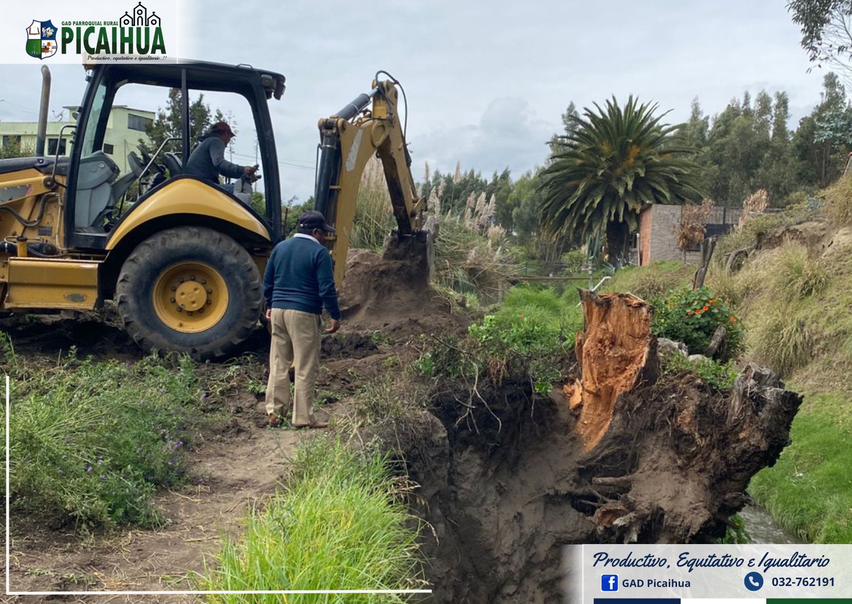 GAD PARROQUIAL PICAIHUA REALIZA LIMPIEZA DEL CANAL COLECTOR EN EL SECTOR LA ATARAZANA